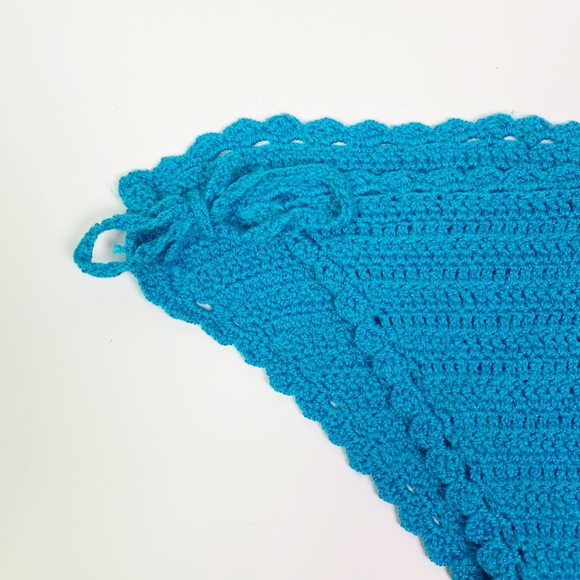 Blue Crochet Knit 2 Piece Bikini Swimsuit - Picture 7 of 7
